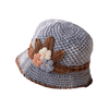 Cappello di lana lavorato a maglia con fiori da donna addensati francesi