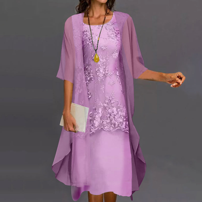 Elegante abito in chiffon a due pezzi
