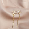 Orecchini a fiore con frange lucide