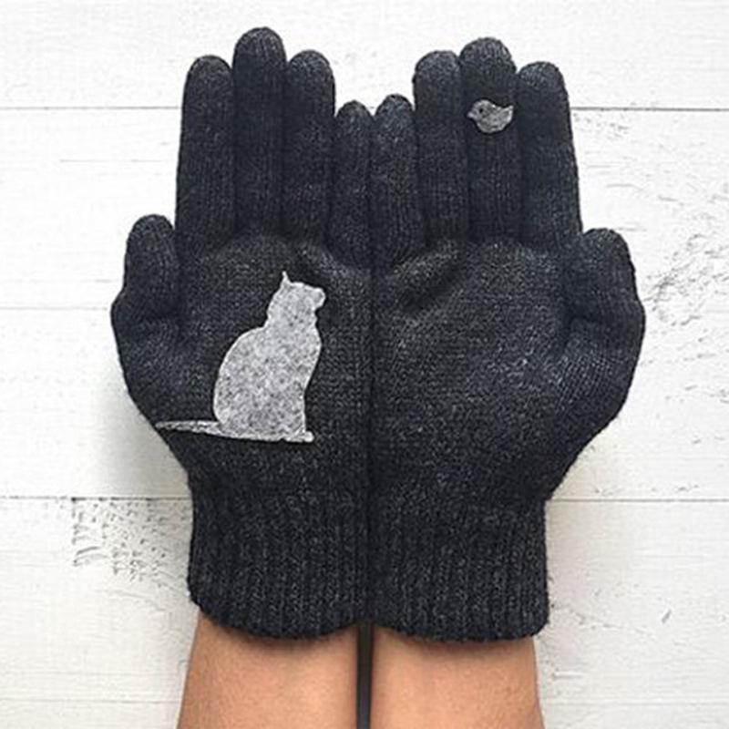 Guanti in Cotone Stile Gatto