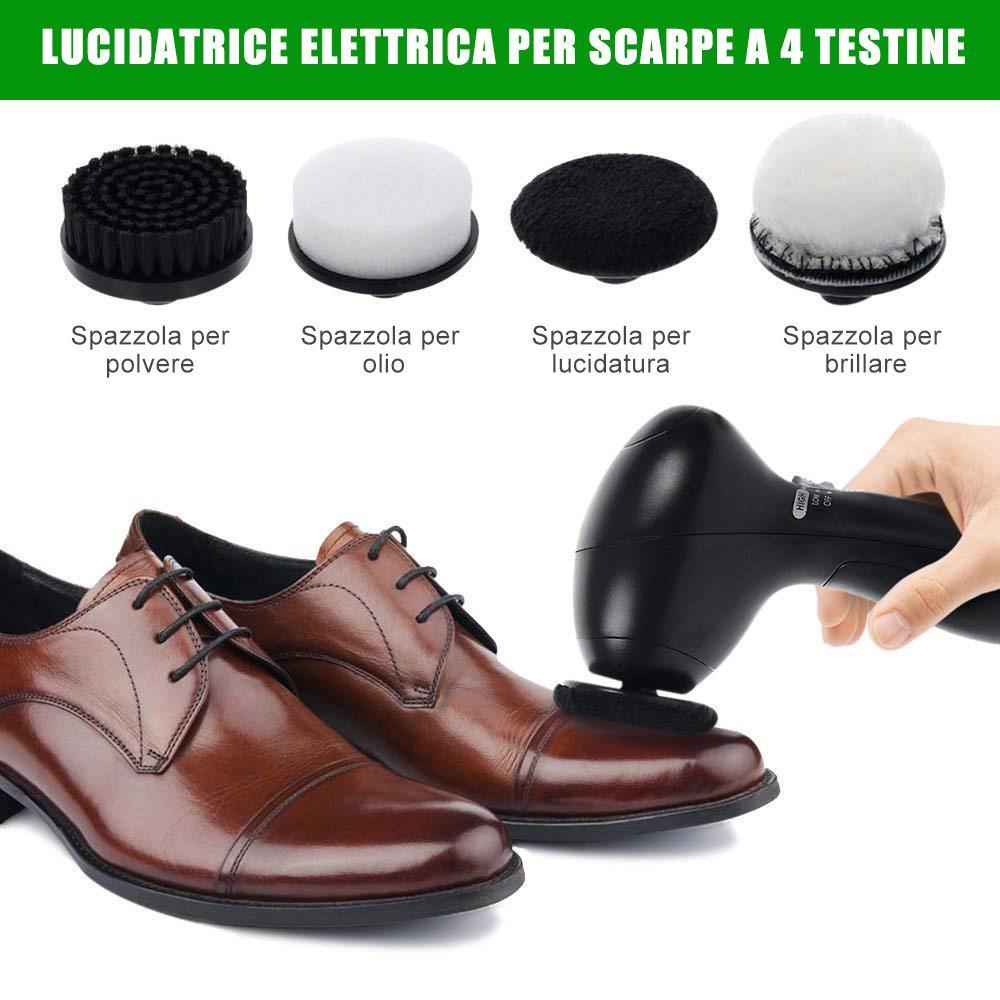 Lucidatrice elettrica per scarpe , 4 testine