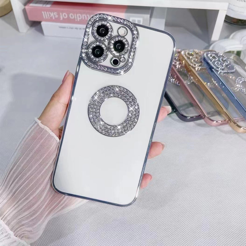 Custodia per iPhone con diamanti glitterati