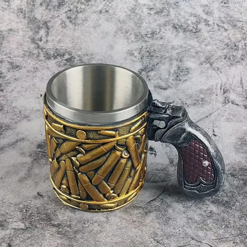 Boccale per birra in acciaio inox con motivo a proiettile