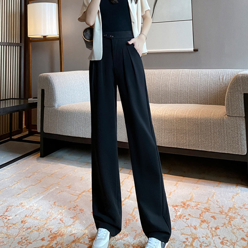 Pantaloni A Gamba Larga Da Donna A Vita Alta