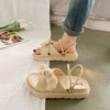 Eleganti sandali con fiocco e suola platform da donna