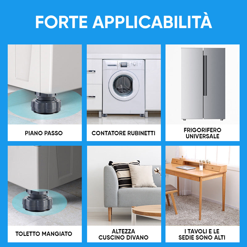 Supporto per lavatrice regolabile in altezza in 4 pezzi（compra di più e risparmia di più）