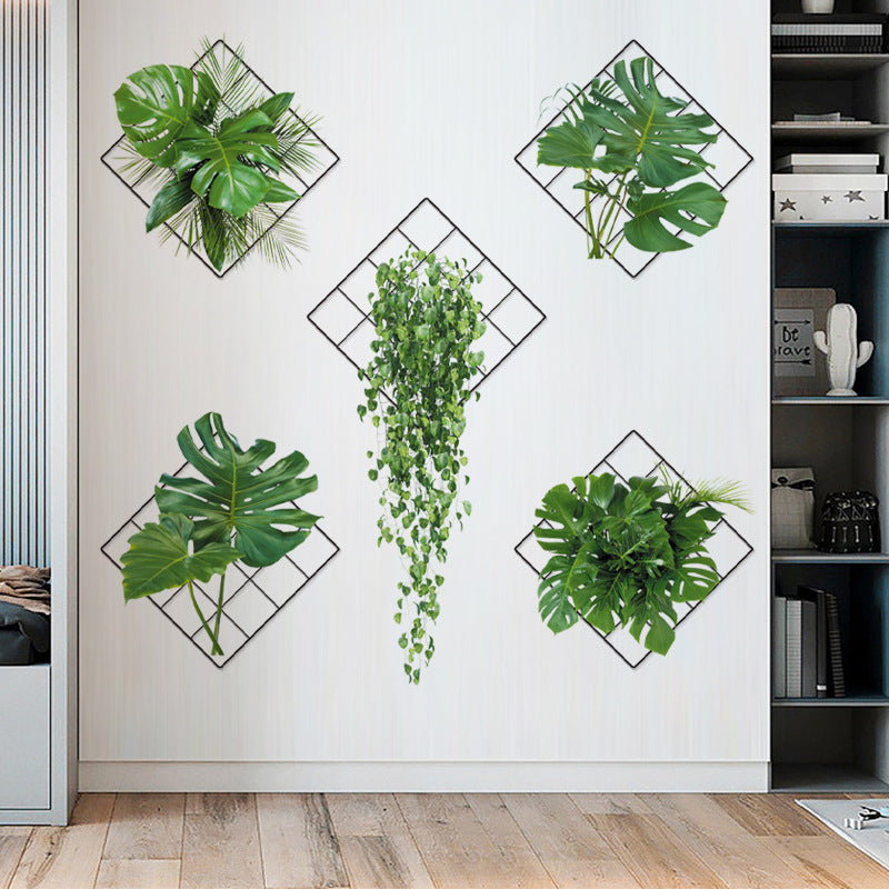 Adesivo da parete pianta verde 3D