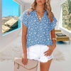 Camicia da donna con stampa scollo a V