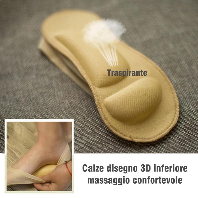 Calzini invisibili imbottiti da donna con cuscino 3D con massaggio ai piedi
