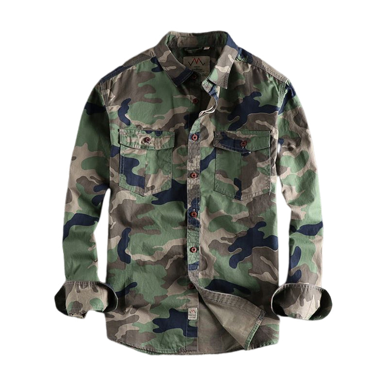 🎉 Speciale estate 🎉Camicia da lavoro mimetica da uomo a maniche lunghe