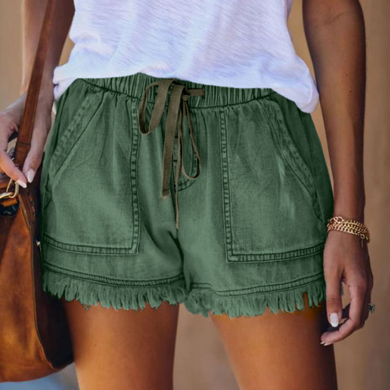 Pantaloncini Di Jeans Casual Da Donna
