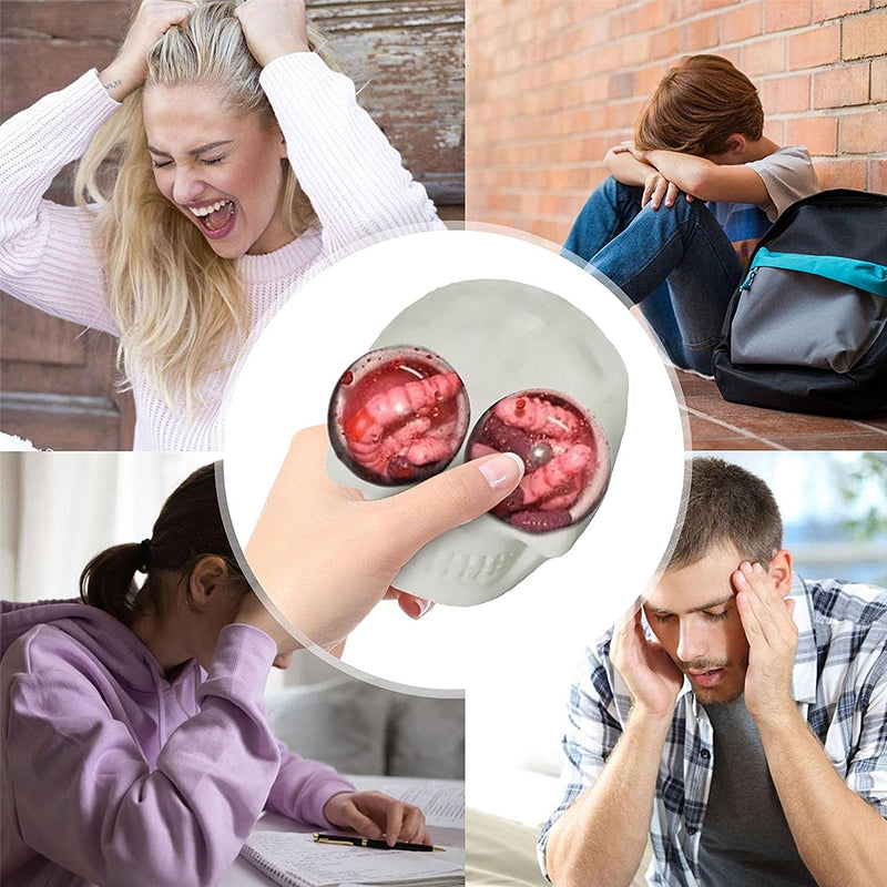 Pallina antistress con teschio di verme