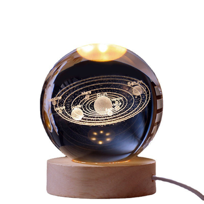 Luce notturna incandescente della sfera di cristallo
