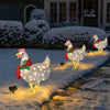 Pollo luminoso con decorazione natalizia sciarpa