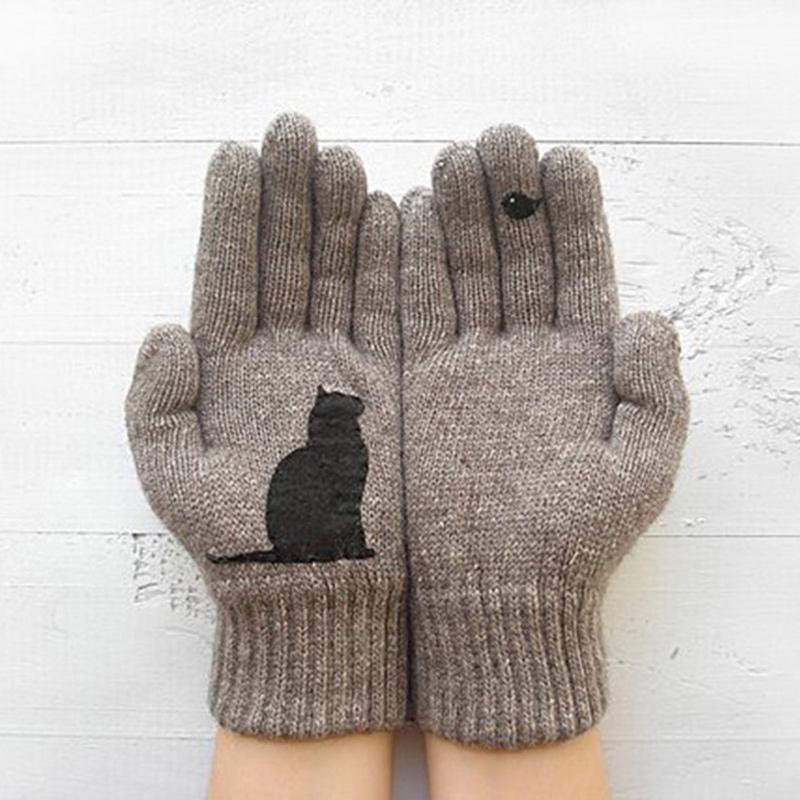 Guanti in Cotone Stile Gatto