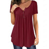 T-shirt Da Donna Con Bottoni Increspati Tinta Unita