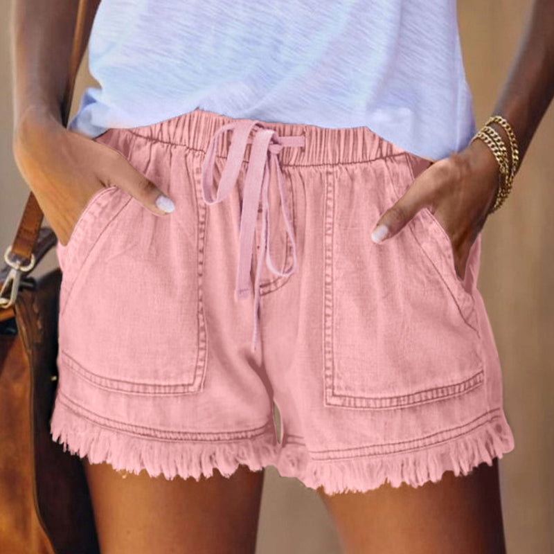 Pantaloncini Di Jeans Casual Da Donna