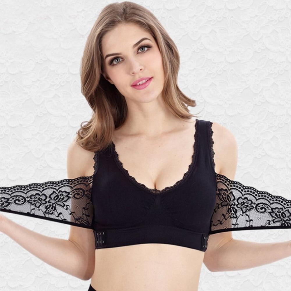 Reggiseno di sollevamento in pizzo con fibbia anteriore senza fili