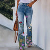 Pantaloni casual skinny da donna con fantasia floreale