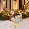 Pollo luminoso con decorazione natalizia sciarpa