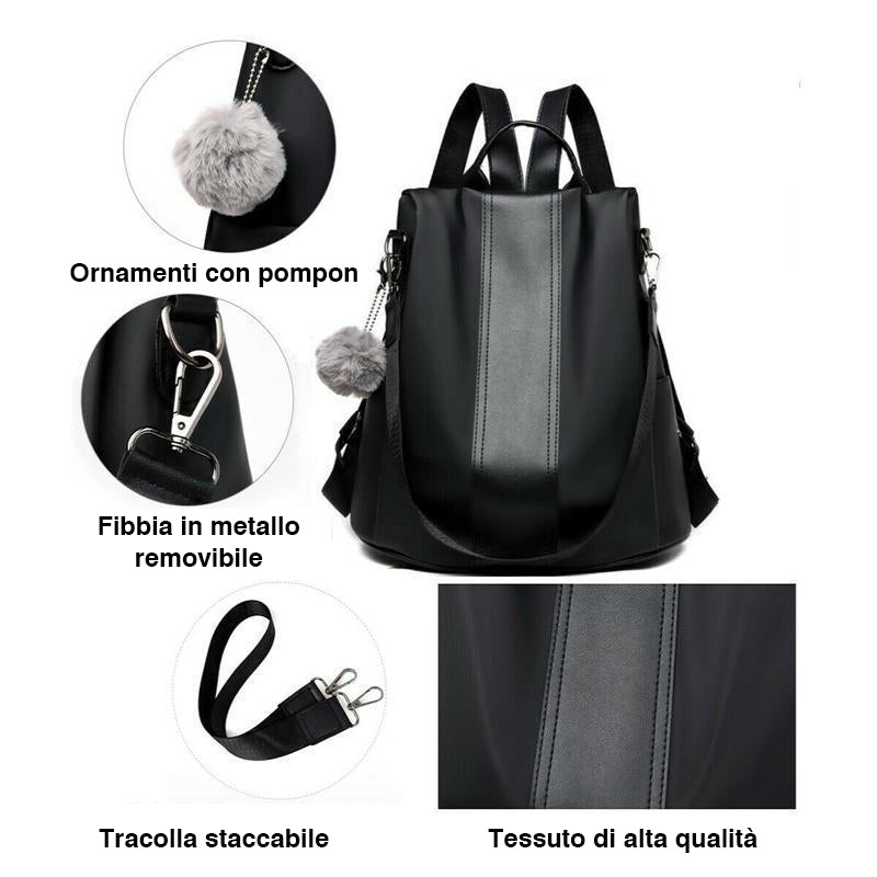 Zaino antifurto in nylon impermeabile