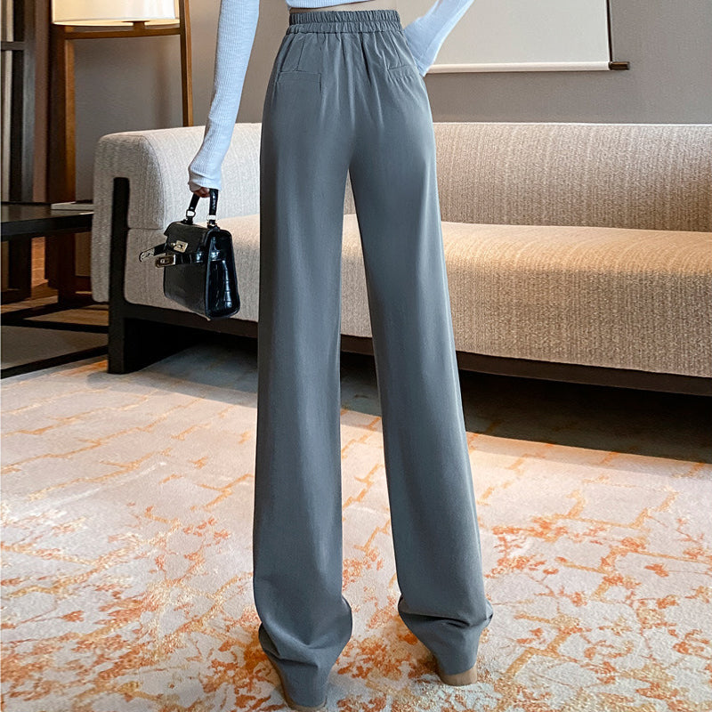 Pantaloni A Gamba Larga Da Donna A Vita Alta