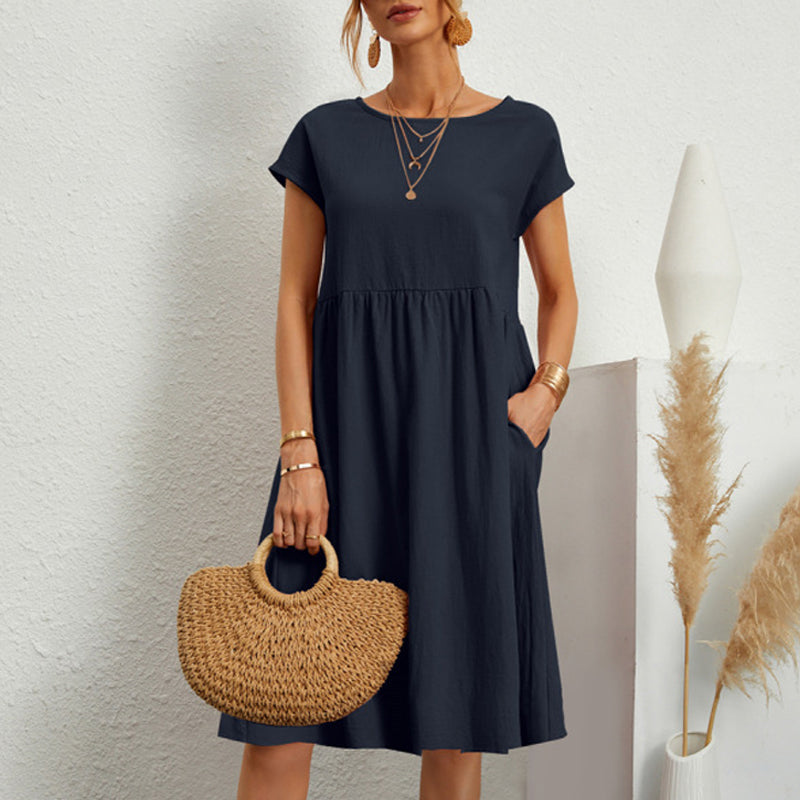 Abito Girocollo Da Donna In Cotone