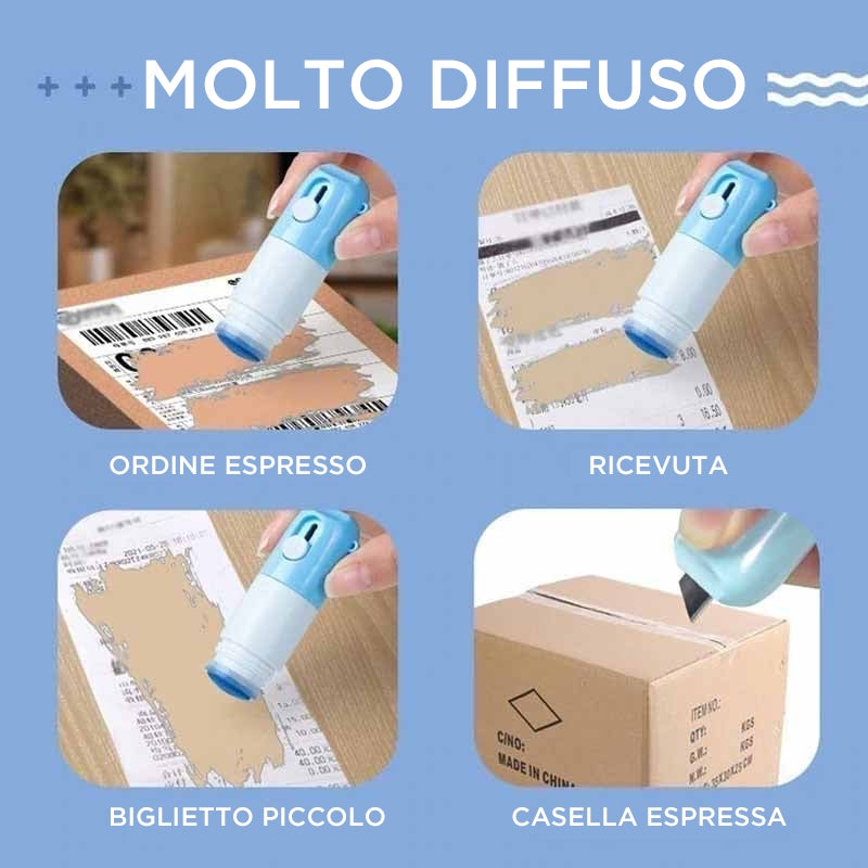 Fluido correttore carta termica con coltello disimballaggio