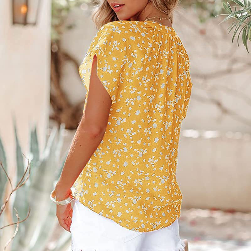 Camicia da donna con stampa scollo a V