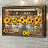 Arte della parete con farfalle e girasoli