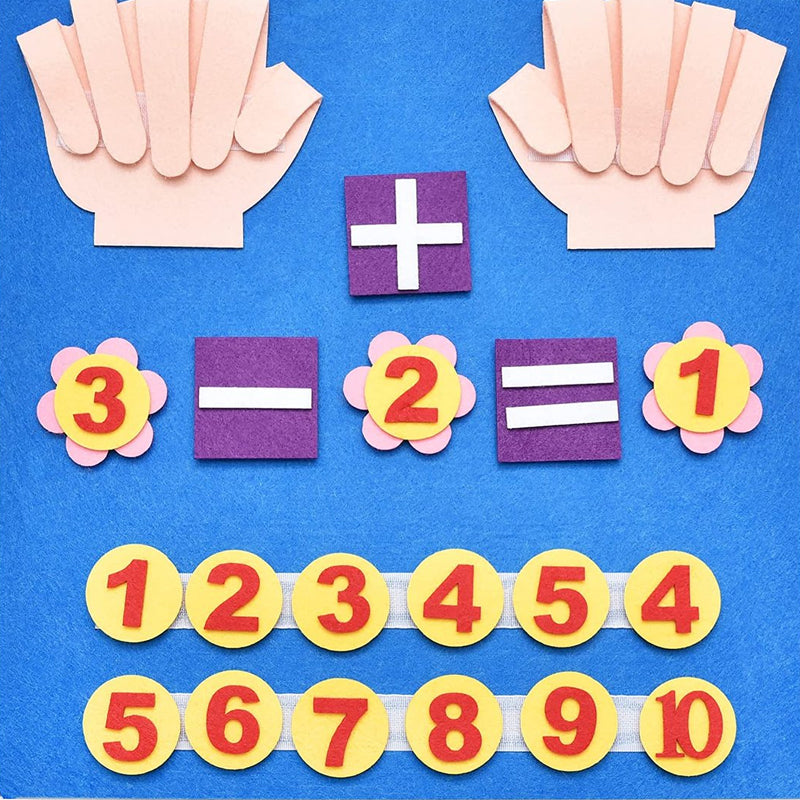Giocattolo di conteggio dei numeri delle dita in feltro