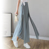 Pantaloni in chiffon di seta ghiaccio con gambe larghe