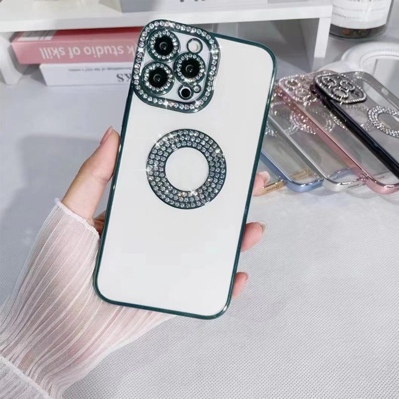 Custodia per iPhone con diamanti glitterati