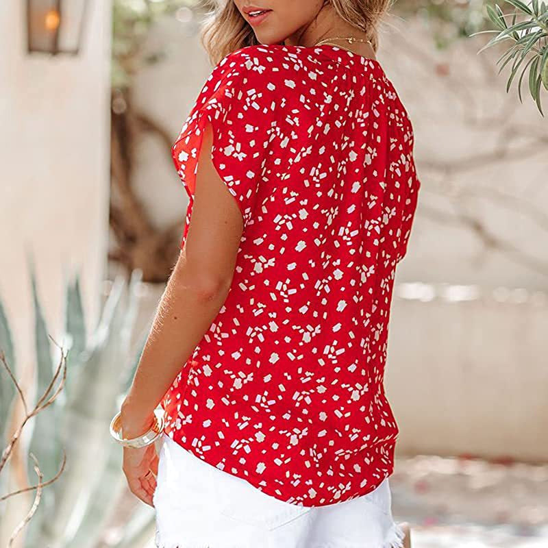 Camicia da donna con stampa scollo a V