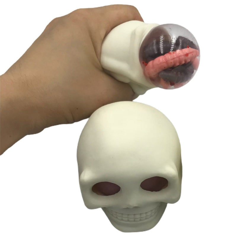 Pallina antistress con teschio di verme