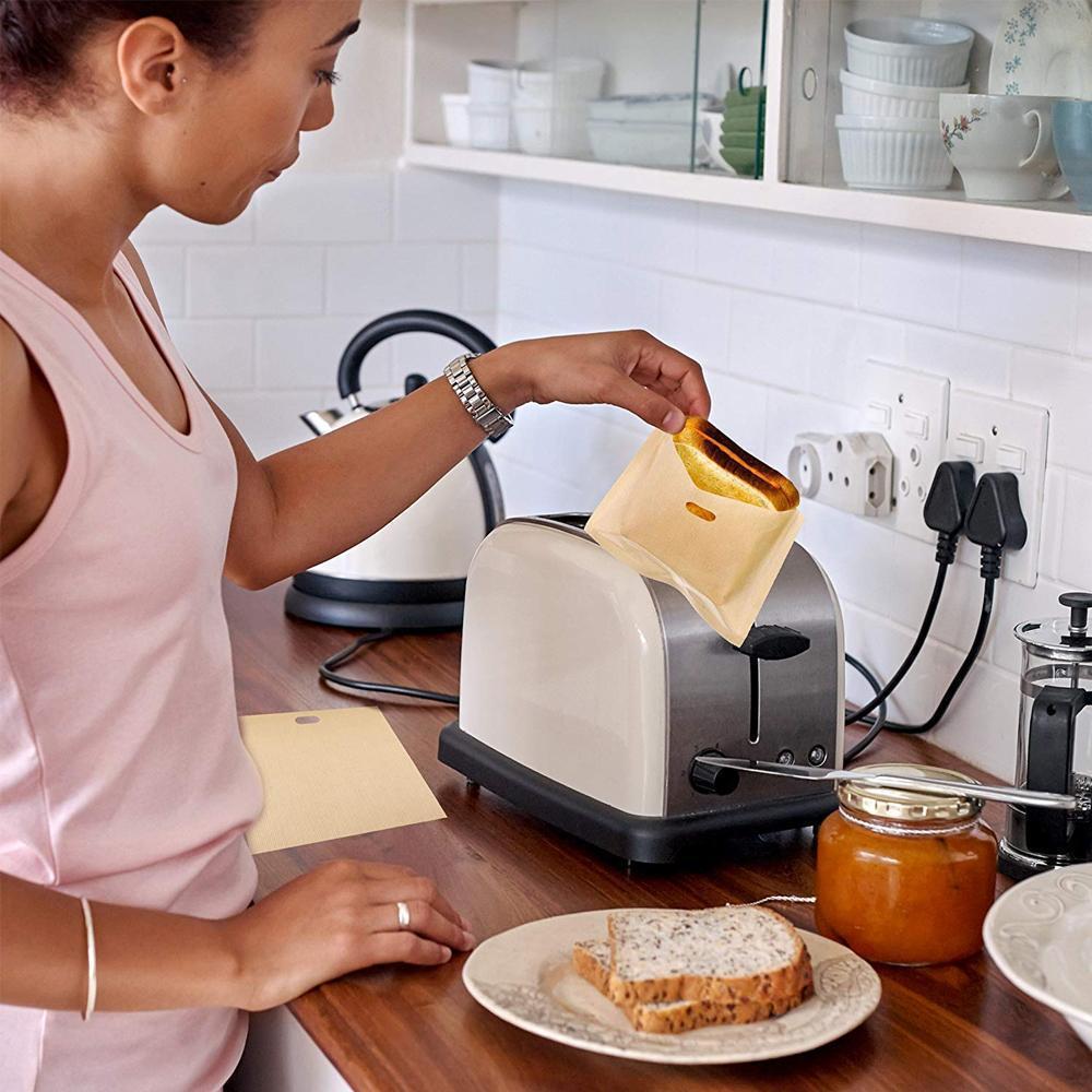 🍞Toastabags antiaderenti per microonde, riutilizzabili, confezione da 5