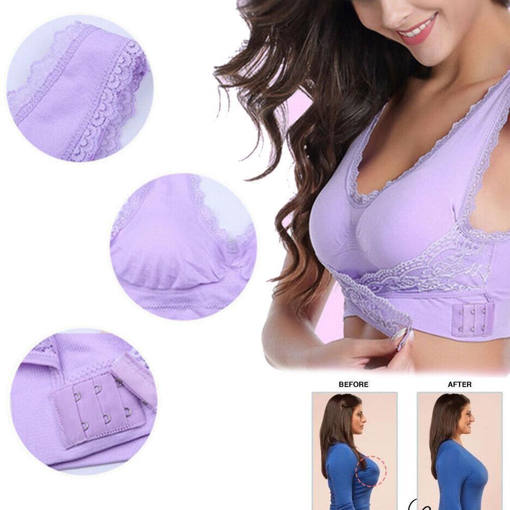 Reggiseno di sollevamento in pizzo con fibbia anteriore senza fili