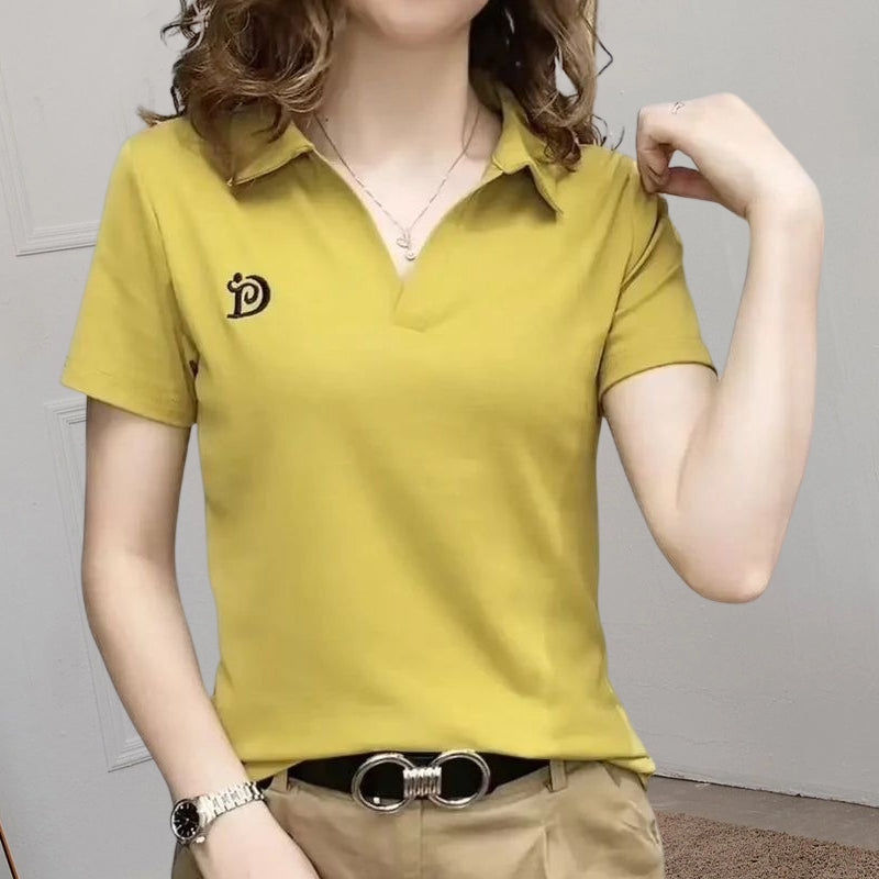 Camicia A Maniche Corte Con Scollo A V