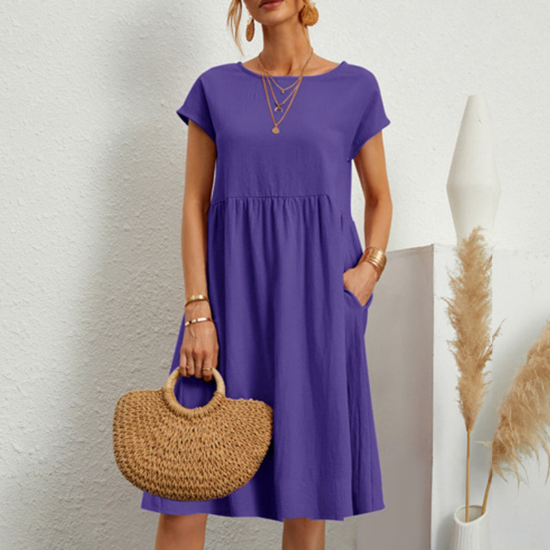 Abito Girocollo Da Donna In Cotone