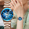 Orologio impermeabile da donna con quadrante con diamanti stellati