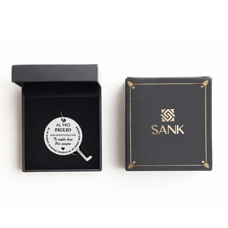 SANK®Bellissimo portachiavi con confezione regalo "Per mio figlio e mia figlia"