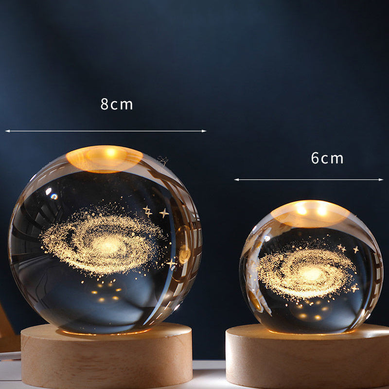 Luce notturna incandescente della sfera di cristallo