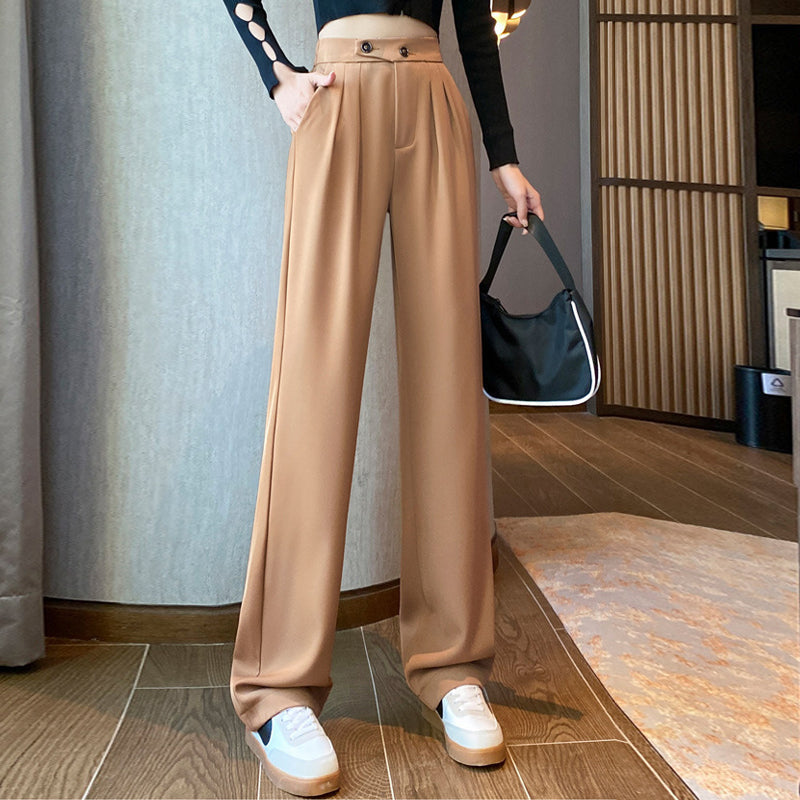 Pantaloni A Gamba Larga Da Donna A Vita Alta