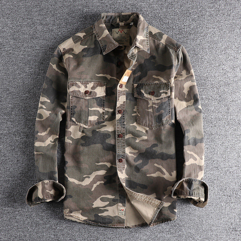 🎉 Speciale estate 🎉Camicia da lavoro mimetica da uomo a maniche lunghe
