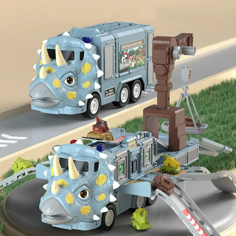 Set di Giocattoli da Pista per Camion di Dinosauri