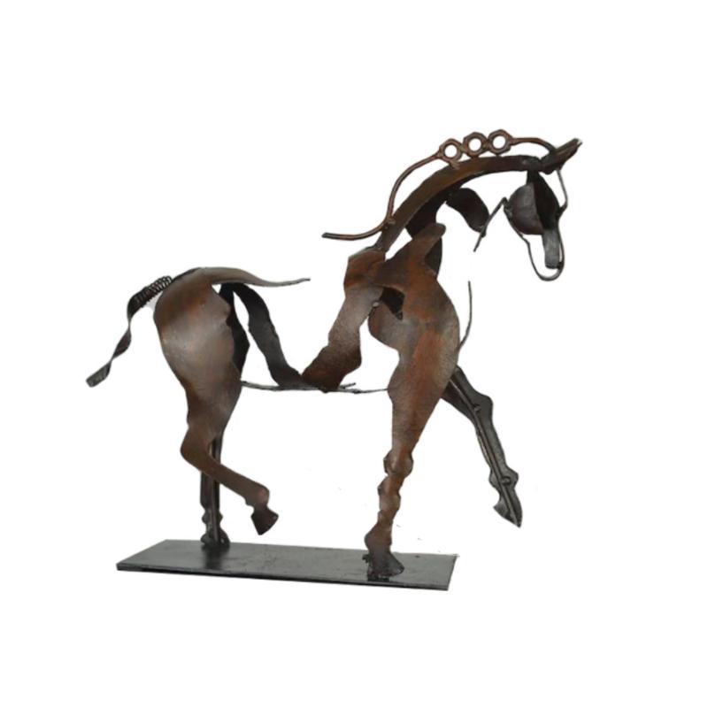 Scultura fatta a mano di cavallo in metallo di Adone