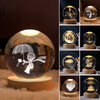 Luce notturna incandescente della sfera di cristallo
