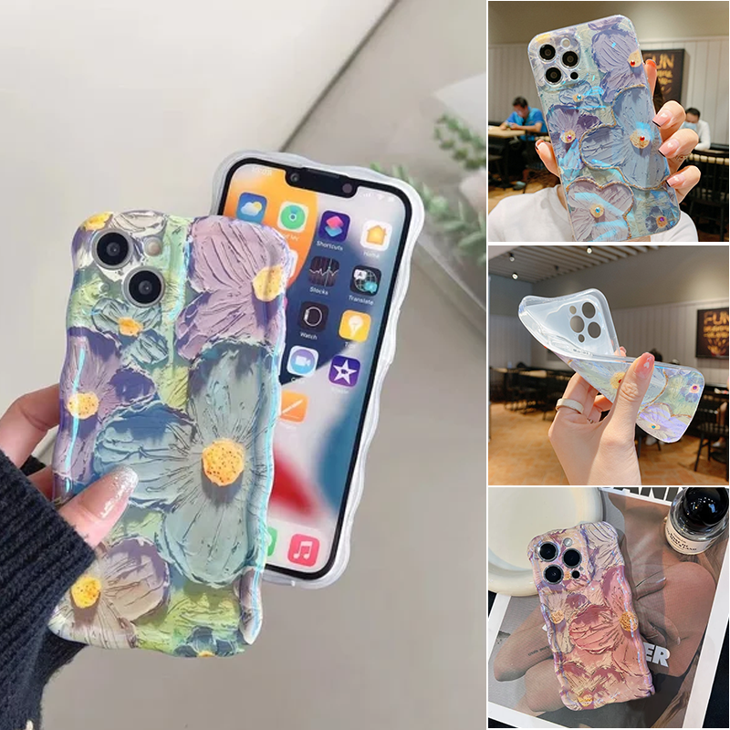 ✨Custodia per telefono squisita con pittura a olio colorata per iPhone