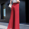 Pantaloni a gamba larga in chiffon con coulisse
