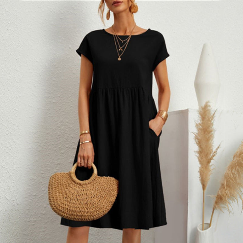 Abito Girocollo Da Donna In Cotone